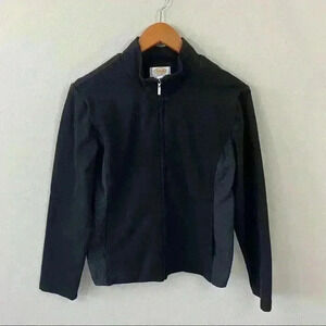 Talbots black jacket w/quilted side detail